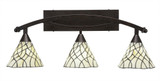 Bow 3 Light Down Cone Glass Vanity Light 29 Inch Length by Toltec - 173--1125-29