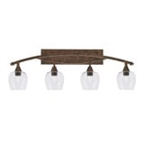 Bow 4 Light Down Steel Vanity Light 38.5 Inch Length by Toltec - 174-13-48
