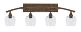 Bow 4 Light Down Steel Vanity Light 38.5 Inch Length by Toltec - 174-13-48