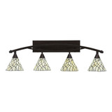 Bow 4 Light Art Glass Vanity Light 12.5 Inch Tall by Toltec - 174--125-3975