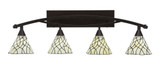 Bow 4 Light Art Glass Vanity Light 12.5 Inch Tall by Toltec - 174--125-3975