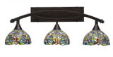 Bow 3 Light Kaleidoscope Vanity Light 29.5 Inch Length by Toltec - 173--1075-295