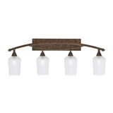 Bow 4 Light Textured Glass Vanity Light 37.25 Inch Length by Toltec - 174-145-42