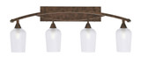 Bow 4 Light Textured Glass Vanity Light 37.25 Inch Length by Toltec - 174-145-42