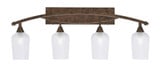 Bow 4 Light Textured Glass Vanity Light 37.25 Inch Length by Toltec - 174-145-42
