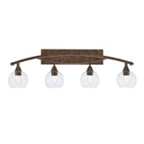 Bow 4 Light Steel Vanity Light 38.5 Inch Length by Toltec - 174-1225-41