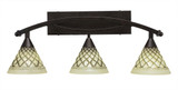 Bow 3 Light Steel Vanity Light 29 Inch Length by Toltec - 173-10-115-29