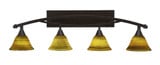 Bow 4 Light Down Vanity Light 39 Inch Length by Toltec - 174-95-1175-39