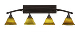 Bow 4 Light Down Vanity Light 39 Inch Length by Toltec - 174-95-1175-39