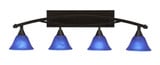Bow 4 Light Steel Vanity Light 39.5 Inch Length by Toltec - 174-95-115-395