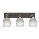 Oxbridge 3 Light Steel Vanity Light 9.5 Inch Tall by Toltec - 1773-GPDW-615