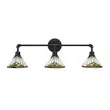 Vintage 3 Light Vanity Light 33.25 Inch Length by Toltec - 183--1025-3325