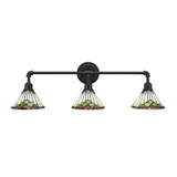 Vintage 3 Light Vanity Light 33.25 Inch Length by Toltec - 183--1025-3325