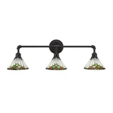 Vintage 3 Light Vanity Light 33.25 Inch Length by Toltec - 183--1025-3325