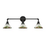 Vintage 3 Light Vanity Light 33.25 Inch Length by Toltec - 183--1025-3325