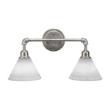 Vintage 2 Light Down Glass Vanity Light 20 Inch Length by Toltec - 182-DG-4155