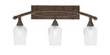 Bow 3 Light Textured Glass Vanity Light 26.5 Inch Length by Toltec - 207-173-135-42