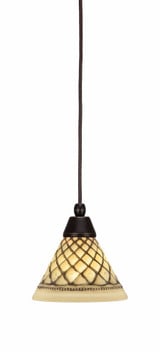 Any 1 Light Steel Small Pendant 7 Inch Tall by Toltec - 22-7-7-