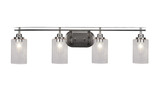 Odyssey 4 Light Steel Vanity Light 37.25 Inch Length by Toltec - 2614-BN-300