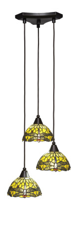 Europa 3 Light Small Pendant 10 Inch Wide by Toltec - 28-10-65-
