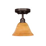 Vintage 1 Light 7 Inch Wide Semi Flush Mount by Toltec - 280-785