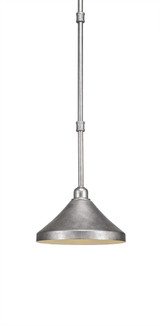 Vintage 1 Light Steel Small Pendant 10 Inch Wide by Toltec - 284-10-65-