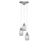 Europa 3 Light Fusion Glass Small Pendant by Toltec - 28-10-9-
