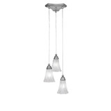 Europa 3 Light Steel Small Pendant 10.75 Inch Wide by Toltec - 28-1075-875-