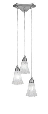Europa 3 Light Steel Small Pendant 10.75 Inch Wide by Toltec - 28-1075-875-