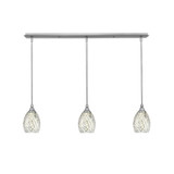 Any 3 Light Steel Linear Pendant 8.5 Inch Tall by Toltec - 36-5-85-3725
