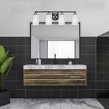 Paramount 4 Light Matrix Glass Vanity Light 29 Inch Length by Toltec - 3424-BN-4061