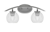 Kurve 2 Light Steel Vanity Light 18.25 Incy Tall by Toltec - 3722-GP-4100
