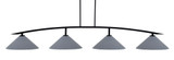 Kurve 4 Light Steel Bar Island Pendant 75.5 Inch Length by Toltec - 3734-GP-4019