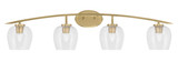 Kurve 4 Light Steel Vanity Light 10.25 Inch Tall by Toltec - 3724-NAB-4069