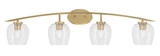 Kurve 4 Light Steel Vanity Light 10.25 Inch Tall by Toltec - 3724-NAB-4069