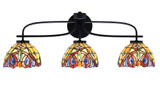 Cavella 3 Light Art Glass Vanity Light 10 Inch Tall by Toltec - 3913-MB-9445