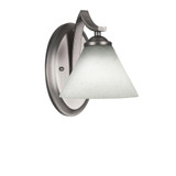 Zilo 1 Light Muslin Glass Wall Sconce 9.75 Inch Tall by Toltec - 551-7-975-925S