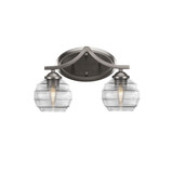 Zilo 2 Light Vanity Light 9.5 Inch Tall by Toltec - 552-15-95