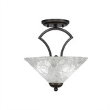 Zilo 2 Light 12 Inch Wide Semi Flush Mount by Toltec - 563-121275