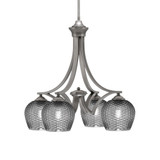 Zilo 4 Light Down Chandelier 20 Inch Tall and 21.25 Inch Wide by Toltec - 568-46-0