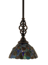 Elegante 1 Light Small Stem Pendant 9.75 Inch Tall by Toltec - 80-7-975-