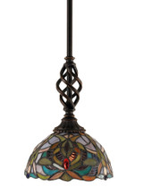 Elegante 1 Light Steel Small Stem Pendant 10 Inch Tall by Toltec - 80-7-10-