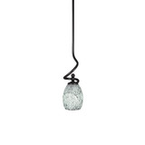 Capri 1 Light Steel Small Stem Hung Pendant 16.5 Inch Tall by Toltec - 901-MB-9735