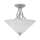 Capri 3 Light 16 Inch Wide Steel Semi Flush Mount by Toltec - 909