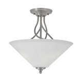 Capri 3 Light 16 Inch Wide Steel Semi Flush Mount by Toltec - 909