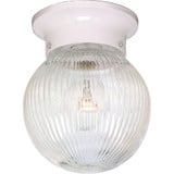 1 Light 6 Inch Wide Ribbed Glass Flush Mount by Nuvo - SF76-56