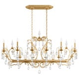 Renaissance 14 Light Linear Chandelier 34 Inch Tall by Schonbek Signature - 3796