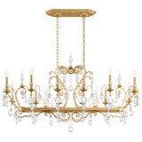 Renaissance 14 Light Linear Chandelier 34 Inch Tall by Schonbek Signature - 3796
