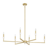 Montclair 6 Light Linear Chandelier 11 Inch Tall and 23 Inch Wide by Thesis - 207359A