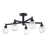 Lillyanna 5 Light Semi Flush Mount 12.25 Inch Tall X 24 Inch Wide by Thesis - 206964A